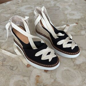 Castaner CAYETANA Black Canvas Wedge Espadrilles